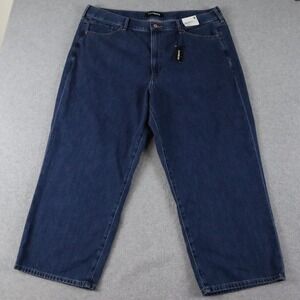 Express Jeans Womens 18‎ Cropped Wide Leg High Rise 5-Pocket Denim Blue NWT